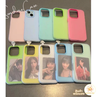 สต๊อกไทย เคสสำหรับไอโฟน12 สีเด่น เคสด้านครอบสองชั้นสีสัน For IPhone13 11 12 14PLUS 6/7/8 15 16Pro PROMAX X XS XR XSMAX