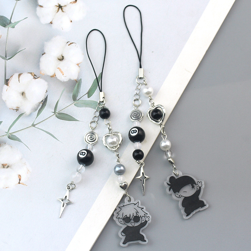 อะนิเมะ JJK พวงกุญแจคอสเพลย์ Geto Suguru Satoru Gojo จับคู่ Jujutsu โทรศัพท์ Charm อุปกรณ์เสริมจี้พว