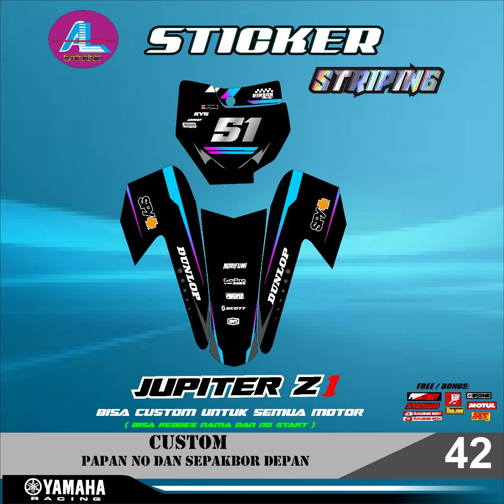 RBT SETCKER DECAL BOARD ไม่มีชุดและ FRONT FOOTBALL JUPITER Z1 ใหม่ล่าสุดสามารถปรับแต่งได้สําหรับ RBT