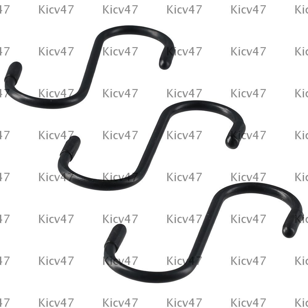 KICV 12 ชิ้นไวนิลเคลือบ S Hook,เหล็ก 8 ซม.โลหะ S Hook,Anti Falling Black Heavy Duty S Hooks โรงรถ