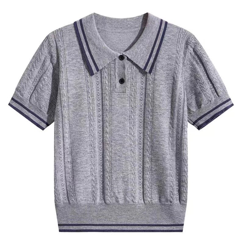 เสื้อโปโลแบบคอปกผู้หญิงสำหรับฤดูร้อน เสื้อยืดดีไซน์กระโหลกสีสดใส