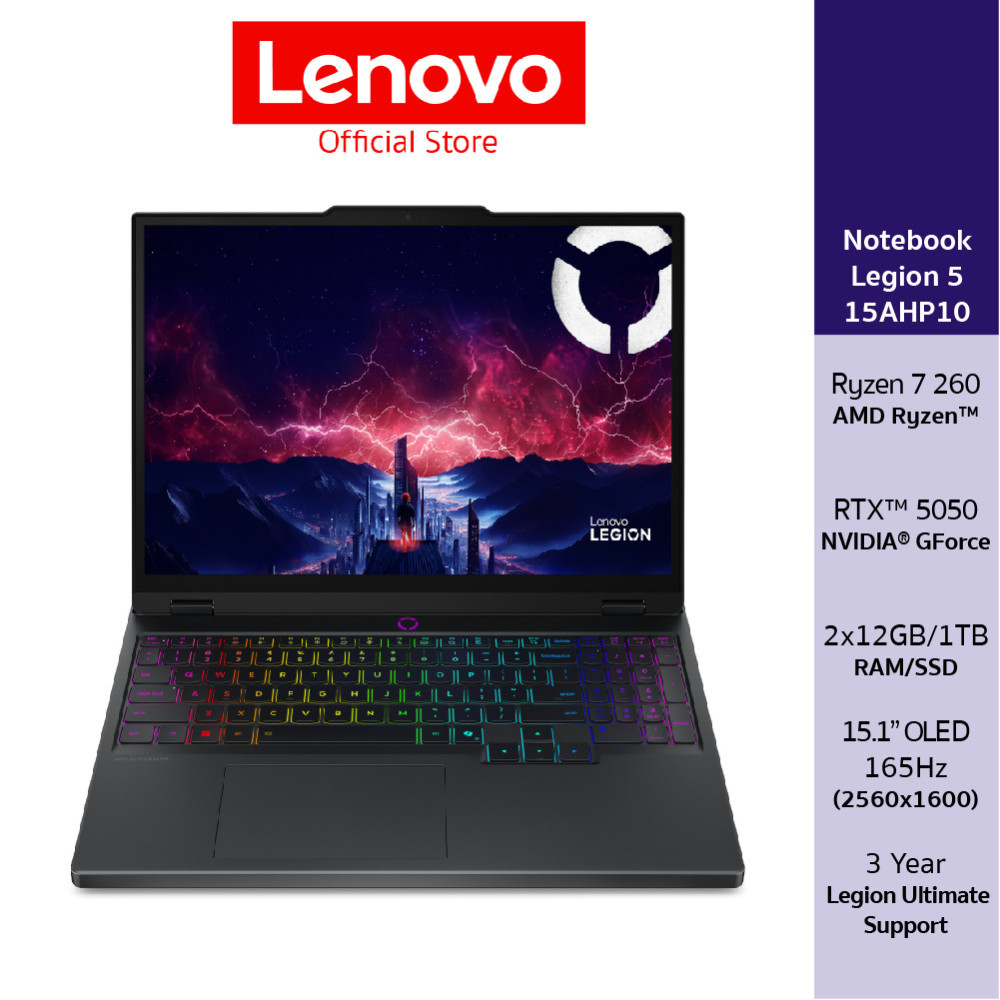 Lenovo Legion 5 15AHP10(83M00031TA)Notebook Gaming AMD Ryzen 7 260 RTX 5050 2x12GB SSD 1TB 15.1" OLE