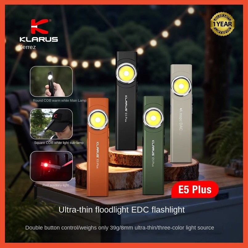 Klarus E5 Plus ไฟฉายแม่เหล็กชาร์จได้ พกพาสะดวก สว่างมากสำหรับใช้นอกบ้าน