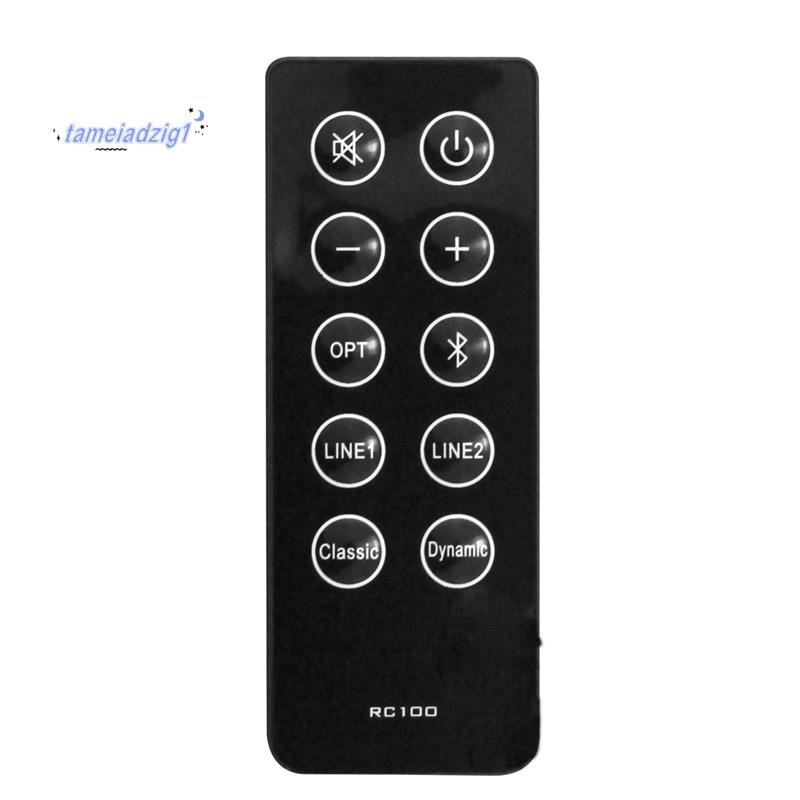 เปลี่ยน RC10D RC100 รีโมทคอนโทรลสําหรับ R2000DB Soundbar Powered ชั้นวางหนังสือลําโพงพลาสติกสีดํา