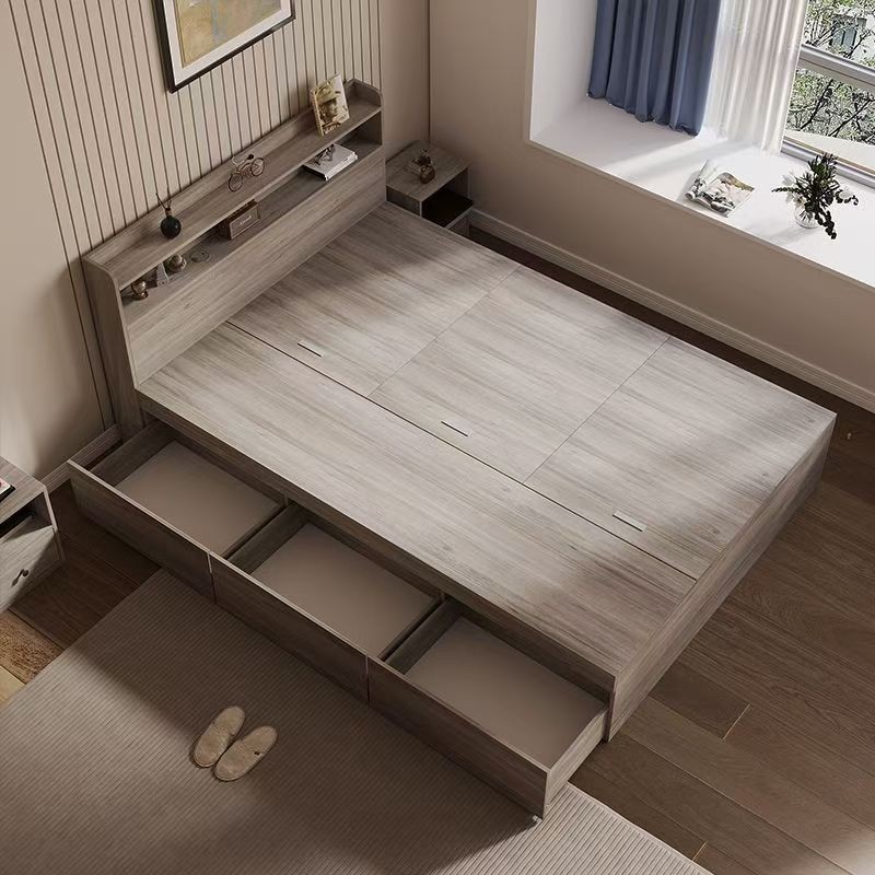 โครงเตียง Large Storage Bed Frame With Drawer Tatami Bed Frame Storage Bed Frame