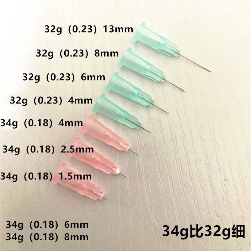 ทิ้ง 34g1.5/2.5/32g4/6/8mm30g13mm4mm38 ขนาดเล็กเข็ม Dispensing การทดลองมินิเข็ม; ทิ้ง 34g1.5/2.5/32g