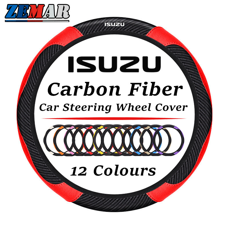 ISUZU Universal พวงมาลัยรถคาร์บอนไฟเบอร์ลื่นไม่มีวงกลมด้านในพวงมาลัยสําหรับ Dmax Panther Elf Traga Mux Trooper MU7 TFR Crosswind Panther Sportivo