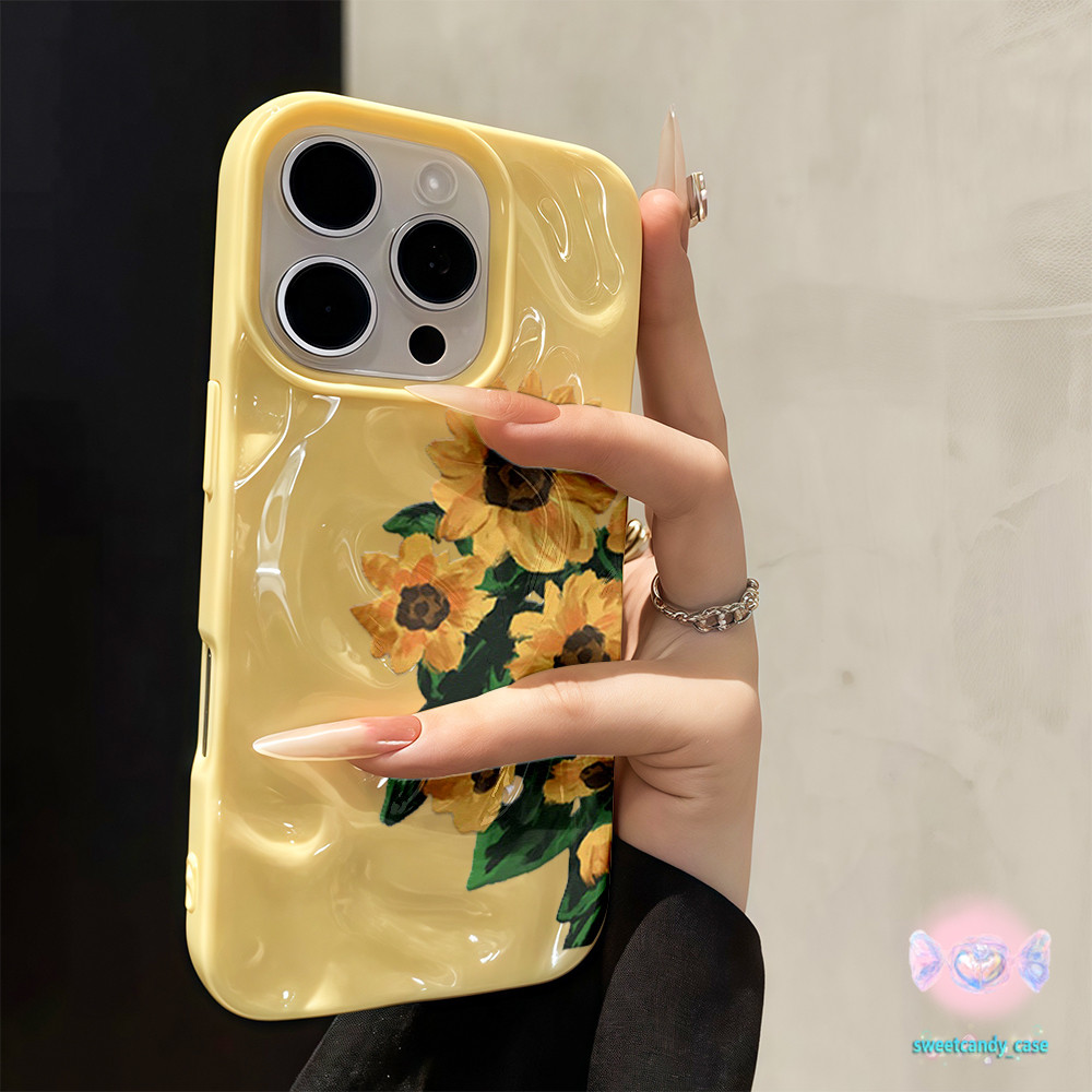 💖จัดส่งในพื้นที่💖 เคสเหมือนอุกกาบาต ดอกทานตะวัน สีเหลือง เรียบง่าย  สําหรับIPhone16 14 13 11 7 8plus Pro Promax X XR XS