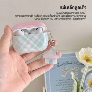 เคส สําหรับ Macarons-ลายสก๊อต Air-pods 4 Imd พร้อมจี้สร้างสรร หูฟังไร้สายบลูทูธเรียบ