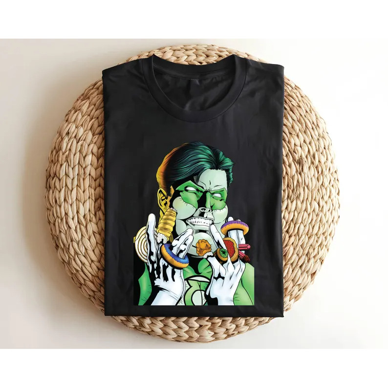 Baju เสื้อ Superhero Sugary Treats Tshirt Kaos Hal Jordan โคมไฟสีเขียว Tee แฟชั่นสบายๆหนังสือการ์ตูน