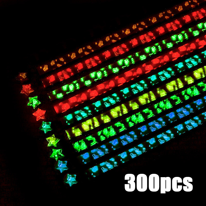 300 ชิ้น Diy Origami กระดาษ Star Origami Star กระดาษพับ Origami กระดาษสี Candy Star Motif