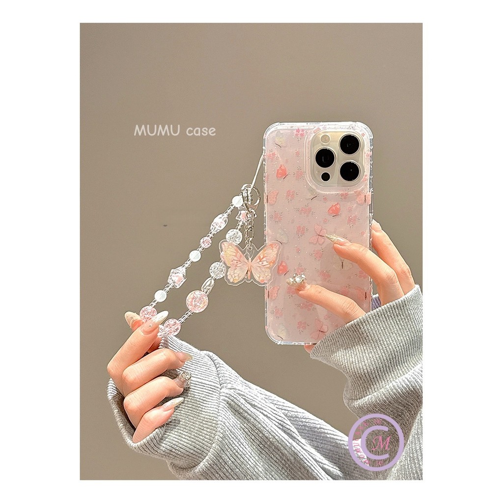 MERAH OPPORealme กรณีดอกไม้สีชมพูและผีเสื้อเคสโทรศัพท์สําหรับRealme3/8i-4G/C11 2020/C20/C20A/C11 202