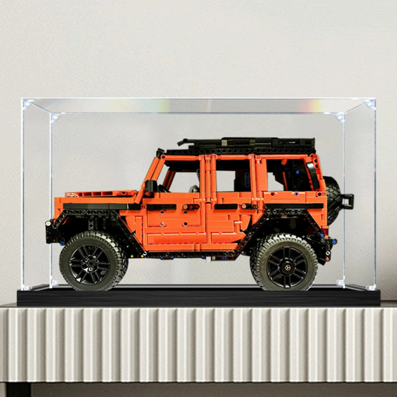 Lego 42177 Benz G500 กล่องแสดงโปร่งใส Popmart Labubu Zimomo Collection กล่องรถออฟโรดกล่องเก็บ Kotak 