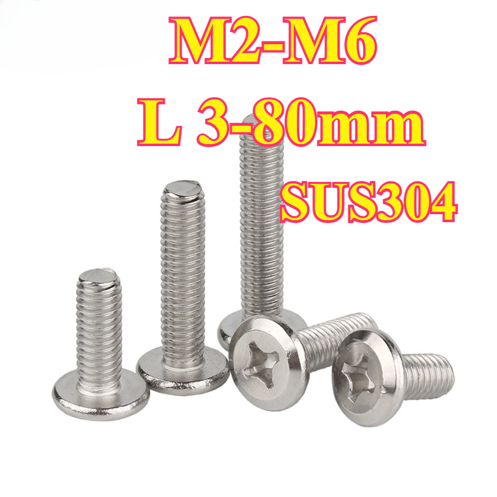 304 สกรูฟิลลิปส์ Chamfered สกรูเฟอร์นิเจอร์ M2/M2.5/M3/M4/M5/M6 * L3-80mm (JCZY-YL-TH)