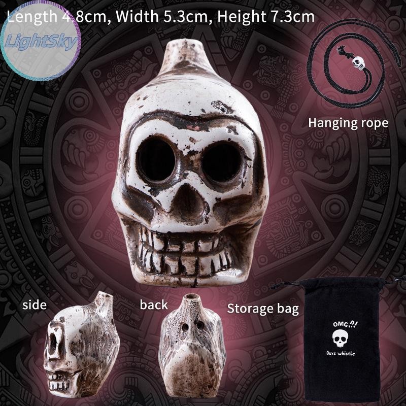 LightSky Origl Aztec Death นกหวีด Loud กรีดร้อง Aztec Death นกหวีดแปลกโครงกระดูกนกหวีดอุปกรณ์ปาร์ตี้