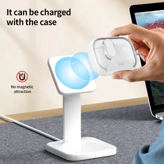 กรณีป้องกันคลิปล็อคอย่างปลอดภัย For Airpod 4 พร้อมขาตั้งโทรศัพท์ For Air Pods Pro 2 เคสป้องกันหูฟัง การชาร์จแบบไร้สาย