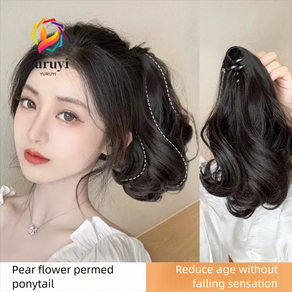 คลิปหนีบผมยูรูอี้ สำหรับวิกผมหางม้าสีดำ ขนาด 28 และ 35 เซนติเมตร ทนความร้อนได้ดี นุ่มเหมือนผมจริง