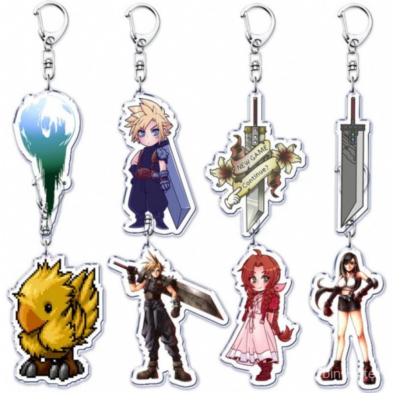 ยอดนิยมเกมพวงกุญแจสําหรับอุปกรณ์เสริมกระเป๋า Key Chain แหวน Cloud Strife Ffvii Tifa Sephiroth เครื่อ
