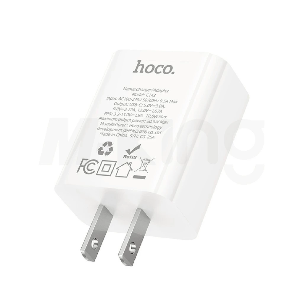 หัวชาร์จ Hoco C143 Type-C Fast Charger thumbnail 3