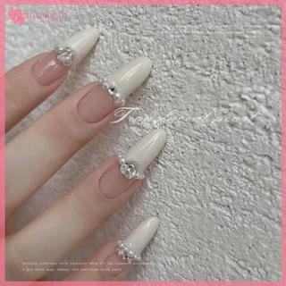 RENBG 12 ตารางผสมด้านล่างแบนมุกครึ่งรอบ Rhinestones 3D ตกแต่งเล็บเครื่องประดับเล็บ Charm เล็บ Art TH