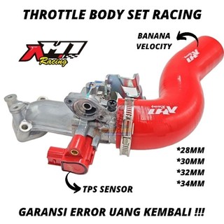 TB THROTTLE BODY ASSY TUAS AH1 RACING VARIO 125 150 SET 28 30 32 34 MM PLUS INTAKE + THROTLE BODY TUAS GAS RACING VARIO 125 150 28 30 32 34 MM SET TPS DAN VELOCITY