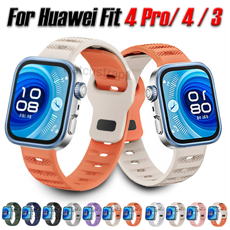 สายซิลิโคนกีฬาสําหรับ Huawei Watch Fit 4 Pro 4 3 Watchband เปลี่ยนสายรัดข้อมือระบายอากาศสําหรับ Huaw