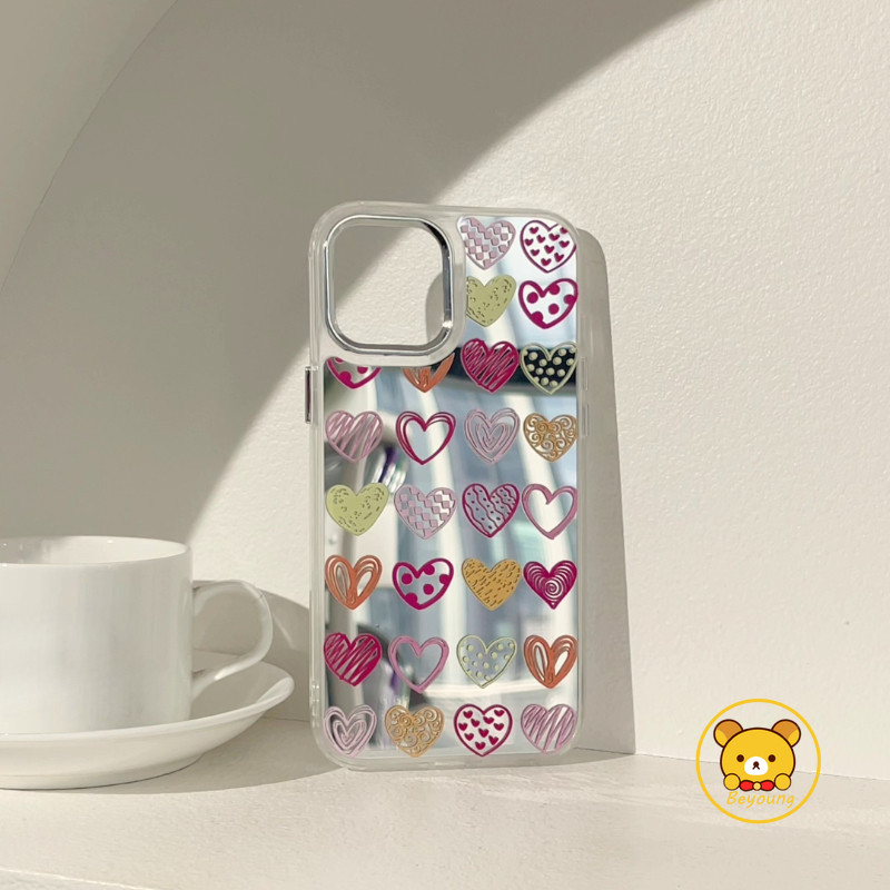 Love Heart Graffiti กระจกสําหรับ Realme GT 7 5 Pro 3 Neo 7X 7 6 5 SE 240W V60 V60S V23 V23i 5G P3 P1