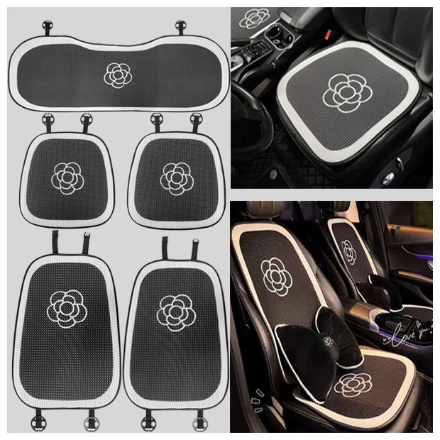 ผ้าคลุมเบาะรถยนต์ Universal Car Cushion Cover Set ชุดคลุมเบาะกันลื่น ระบายอากาศ 4 ฤดู รองรับ Myvi Bezza Axia