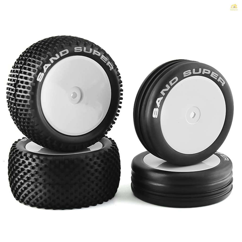 รีโมทคอนโทรล Off-Road รถสีขาว 82 & 87 มม.ยาง 4 ชิ้นสําหรับ XRAY XB2 Serpent SRX2 SRX4 Traxs Bandit T