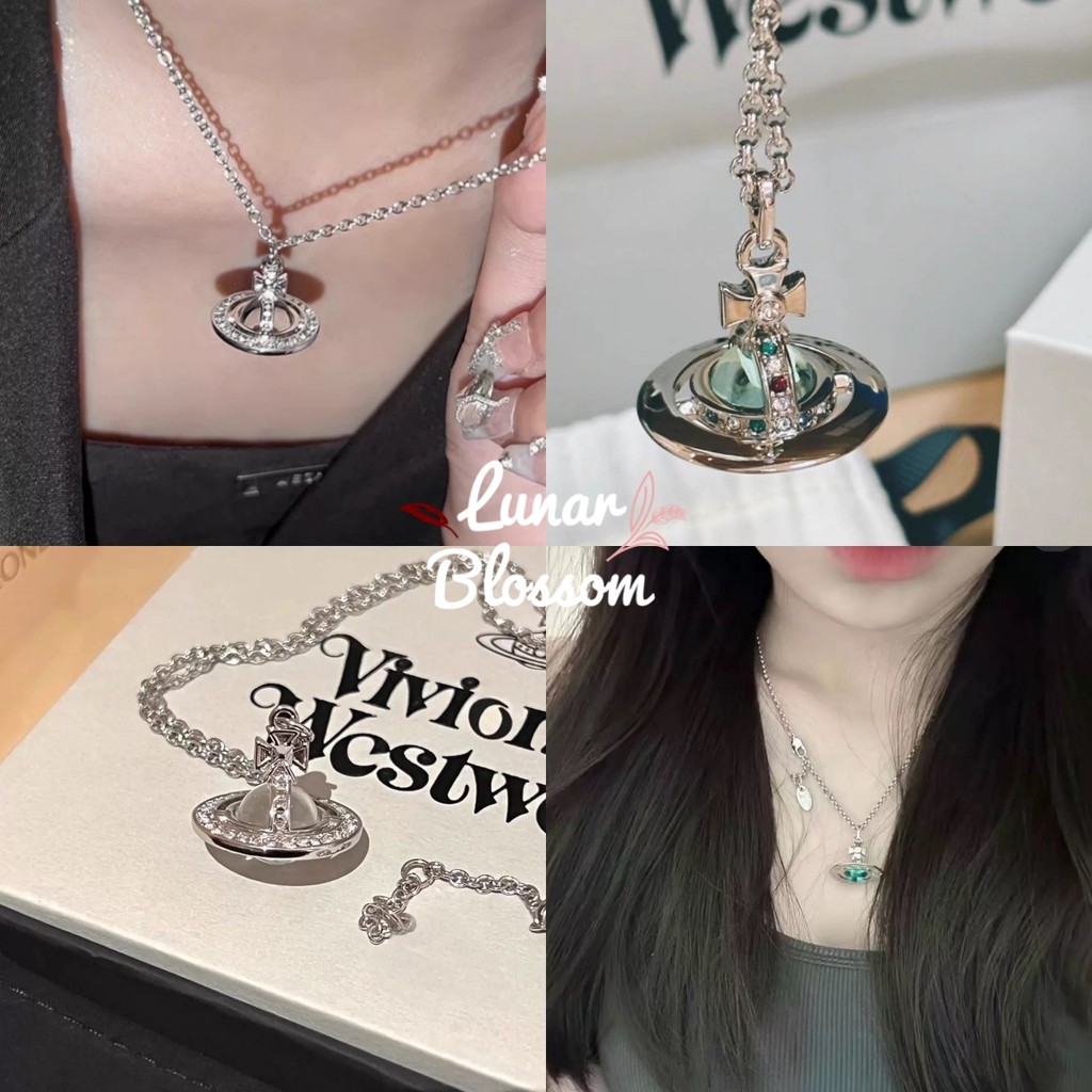 Lunar Blossom 🪐🪐 สร้อยคอ. จี้ดาวเสาร์ ต่งลูกปัดใสตกแ การออกแบบที่เป็นเอกลักษณ์ มีสไตล์และเรียบง่าย พร้อมส่งในไทย