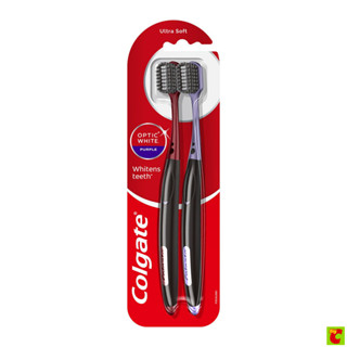 คอลเกต เเปรงสีฟัน อ๊อพติค ไวท์ เพอร์เพิล แพ็ค 2 ชิ้น