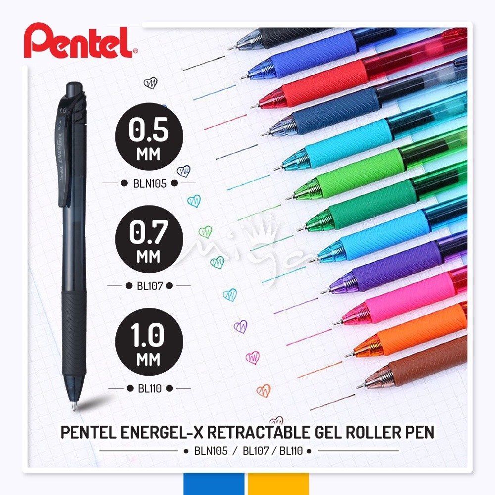 Pentel EnerGel X รุ่น BLN105 ขนาด 0.5 MM หัวปากกา Needle Tip ปากกาเจลสีสันลื่น เขียนคม-แห้งไว ด้ามจับสบาย เติมหมึกได้ - รูปที่ 6