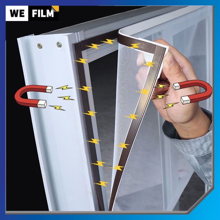 แม่เหล็กมุ้งกันยุง DIY ตาข่าย Tulle หน้าจอที่มองไม่เห็นม่านไฟเบอร์กลาสปรับแต่งป้องกันแมลงบินแมลงวันส