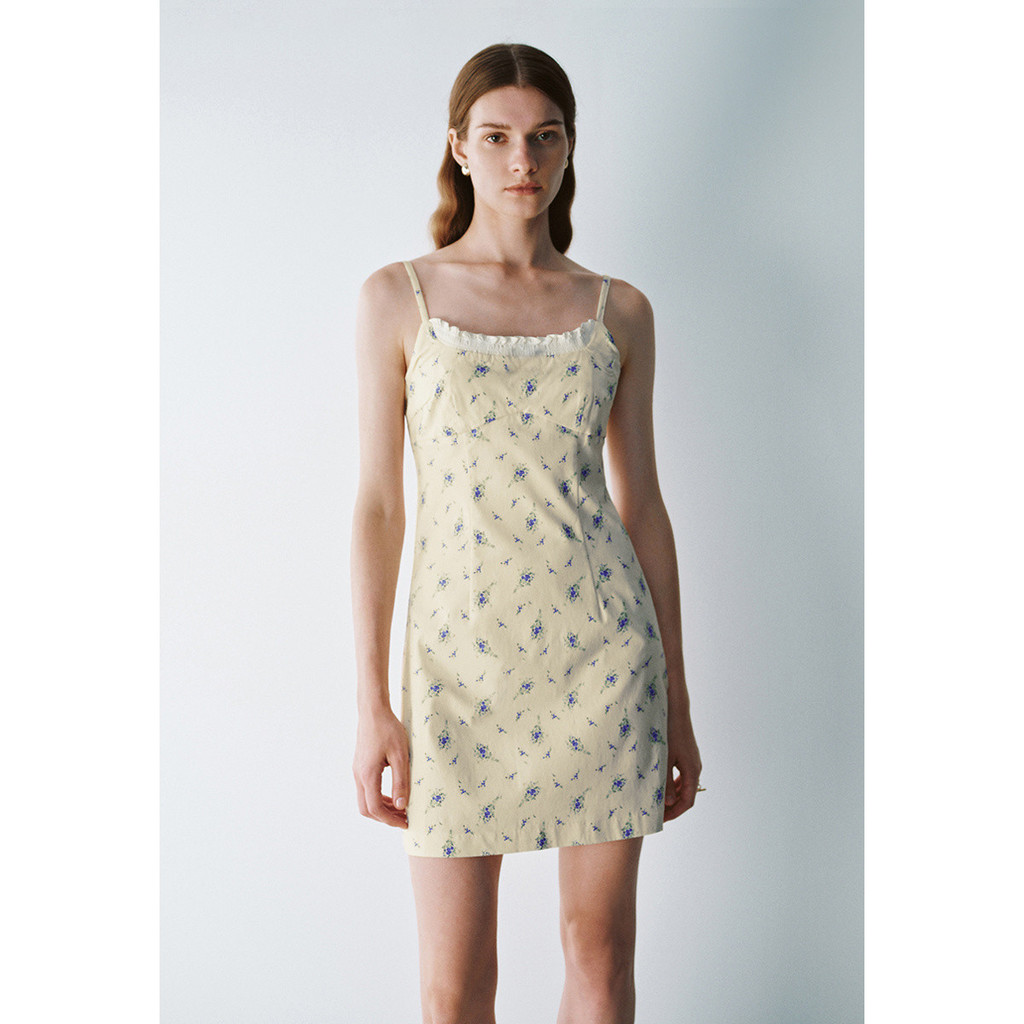 UR Autumn Pastoral Fresh Floral Sling Dress UYU740026