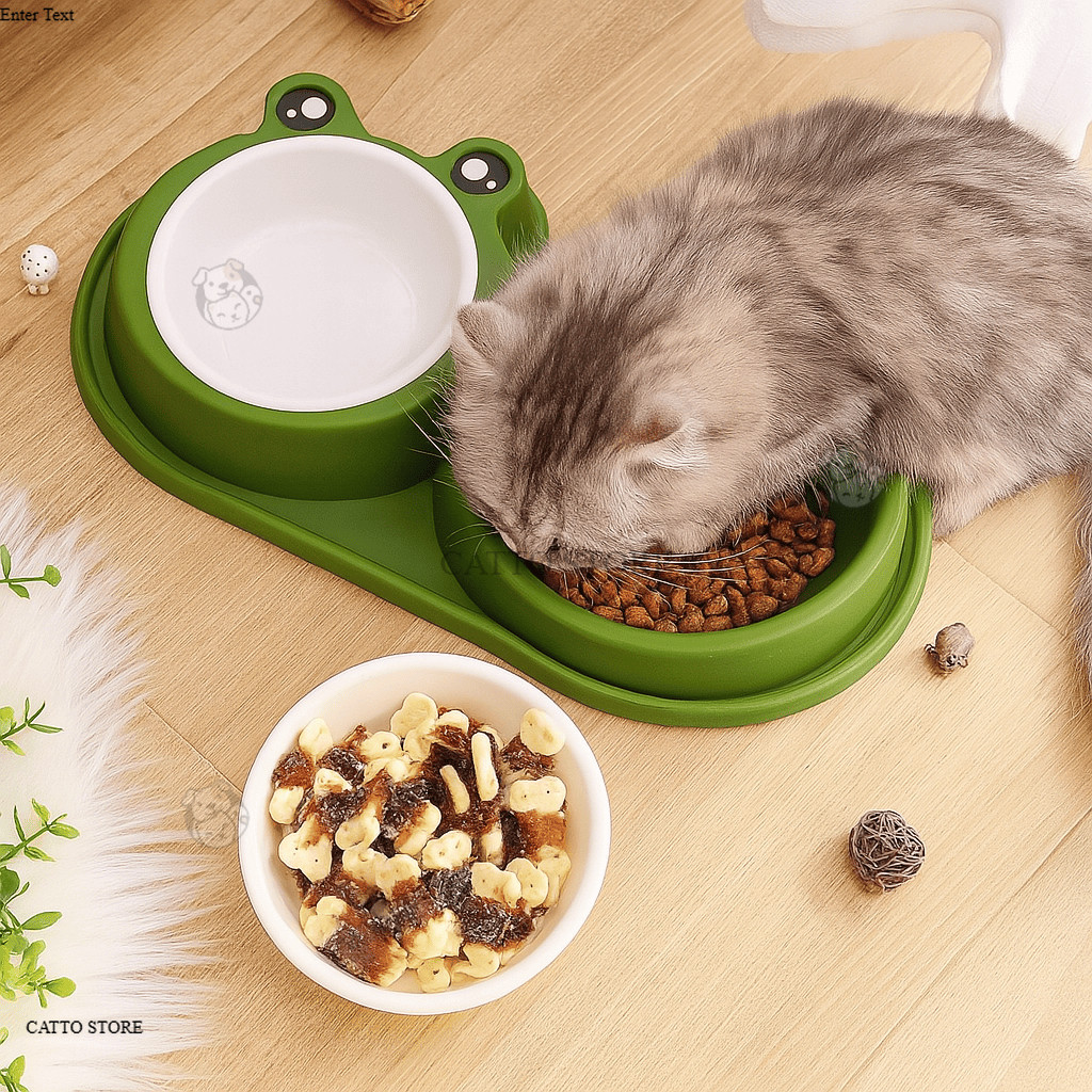 ชามกันมด ถ้วยอาหารแมว  ถ้วยอาหารสุนัข ชามอาหารสัตว์เลี้ยง  ชามอาหาร 2 หลุม ชามอา
