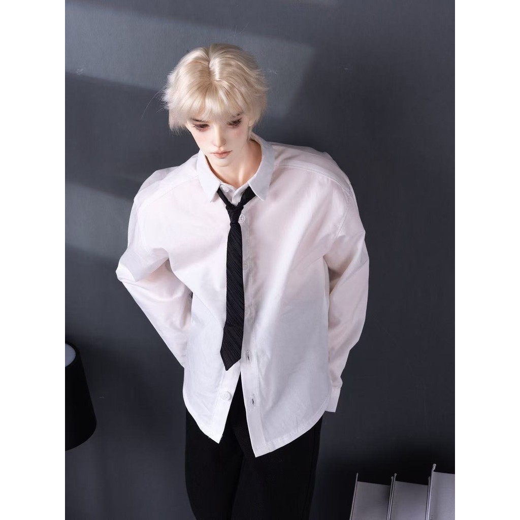 ตุ๊กตา บีเจดี เสื้อผ้าแฟชั่นเสื้อเชิ้ตสีขาวตุ๊กตาลําลองสไตล์แขนยาวด้านบน รหัส75