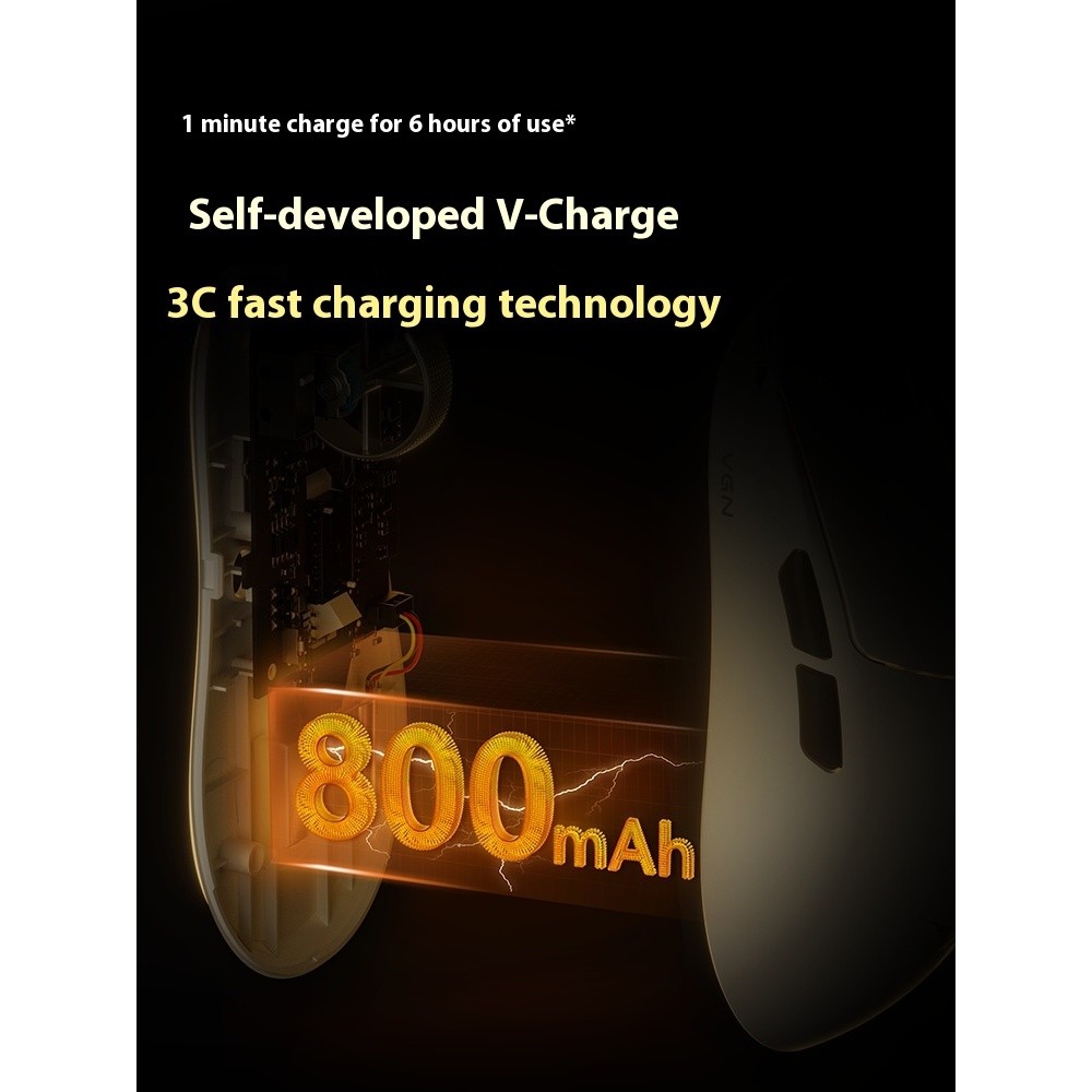 VGN Dragonfly F2 PAW3950/ 3395เมาส์สําหรับเล่นเกมสามโหมดล้อสีทองน้ําหนักเบา - รูปที่ 4