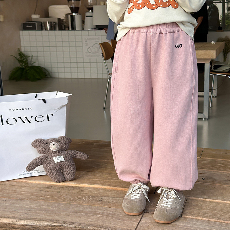 กางเกงวอร์มสำหรับเด็กหญิง ออกแบบให้สวมใส่ง่าย ทนทานและสบาย สไตล์เกาหลี ใช้ได้ทั้งในชีวิตประจำวันและการเล่นกีฬา - รูปที่ 5