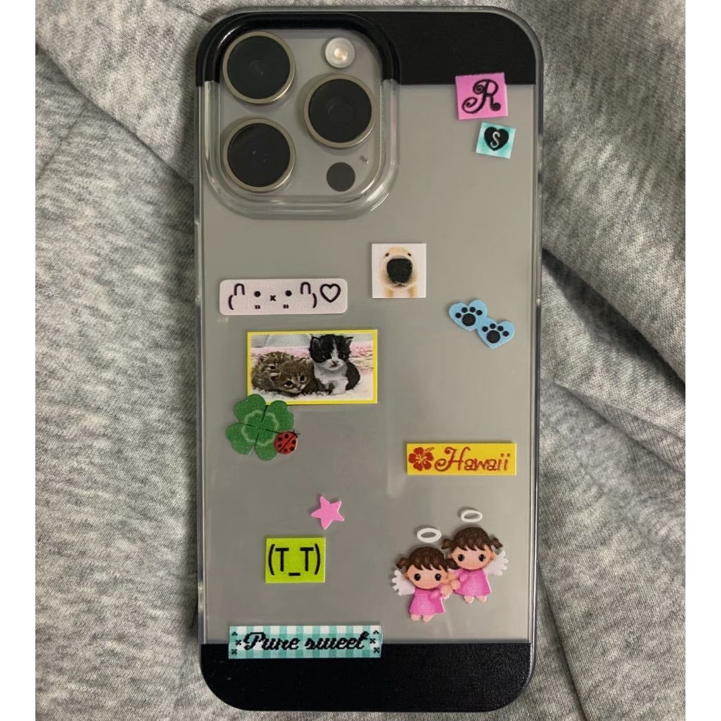 Retro Cat Angel เหมาะสําหรับ Apple 16/15/14promax เคสโทรศัพท์ 12/11 Creative xr/xs Shock-proof 7p เคสโทรศัพท์โปร่งใส