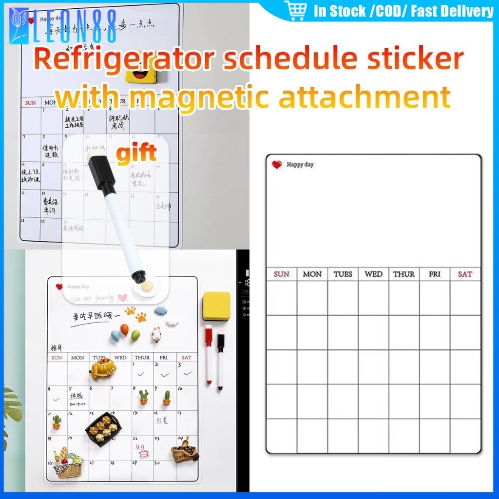 ของมาใหม่！กระดานไวท์บอร์ด A3 แผ่นแม่เหล็กติดตู้เย็น แถมปากกา whiteboard magnetic ลบได้  เขียนซ้ำได้