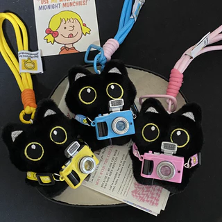 Black Cat Series พวงกุญแจ Creative Soft Plush พวงกุญแจ Merry Christmas ตกแต่งของขวัญ