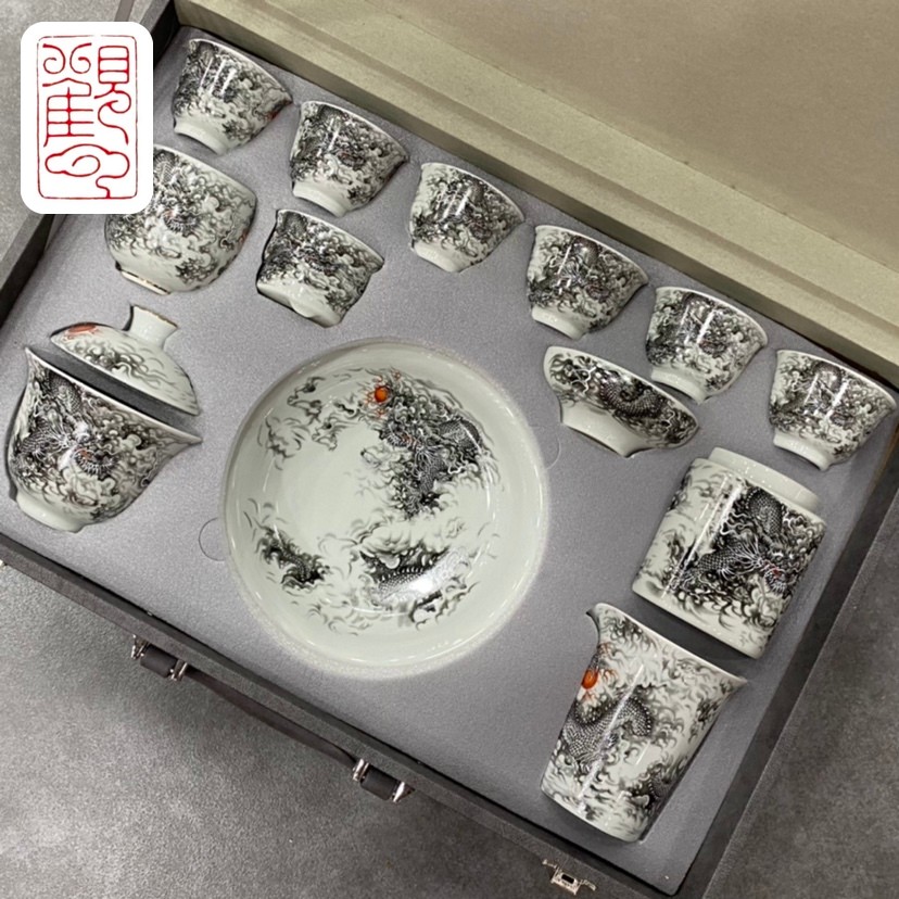 [Guanyun] Molong Kung Fu ชุดชา Gaiwan ชาทําห้องนั่งเล่นในครัวเรือนการประชุมสํานักงานเกสต์ชาเซรามิคทํ