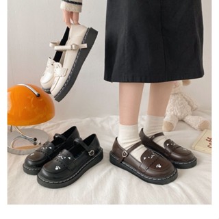 รองเท้าหนังขนาดเล็กผู้หญิง ดีไซน์ลูกแมวน่ารัก สไตล์ Retro JK…