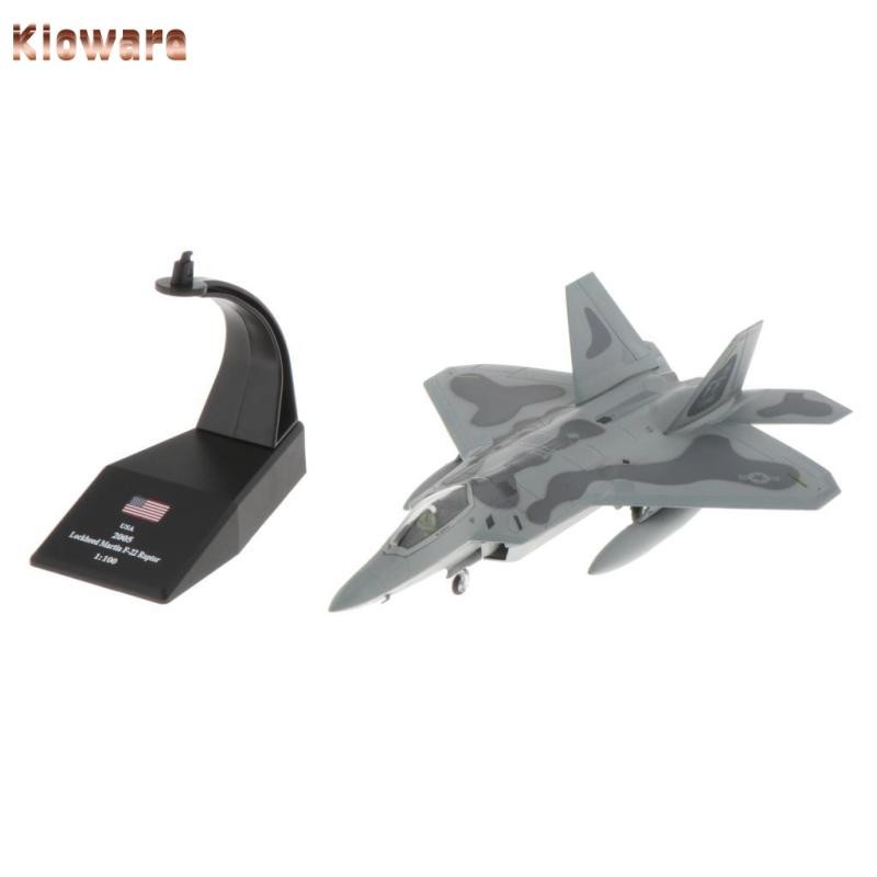 Kloware 1:100th Scale F-22 Fighter Raptor Aircraft Diecast Model พร้อมขาตั้งโลหะ