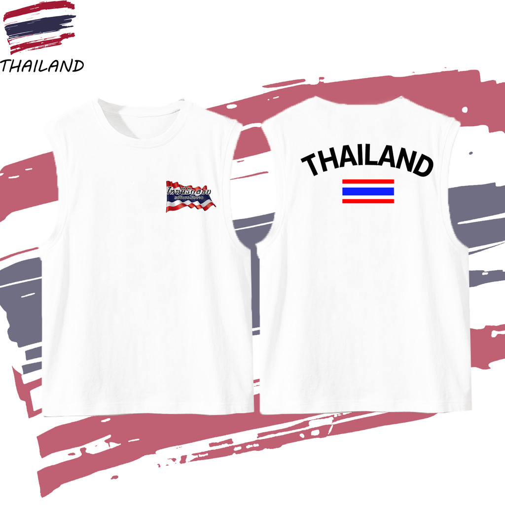 เสื้อกล้าม : “คนไทยรักสงบ แต่เราไม่กลัวที่จะสู้” SaveThailand, ประเทศไทย ผ้าฝ้าย 100% เหมาะสำหรับทั้งชายและหญิง สวมใส่สบ – โปรปัง
