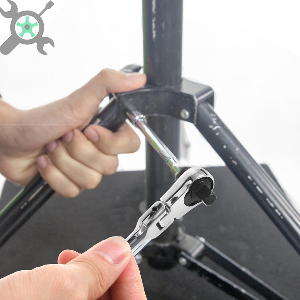 ชุดดอกสว่านวงล้อไมโคร 180 องศาการเคลื่อนไหว Reversible Flex Head Ratchet ประแจสําหรับเฟอร์นิเจอร์เคร