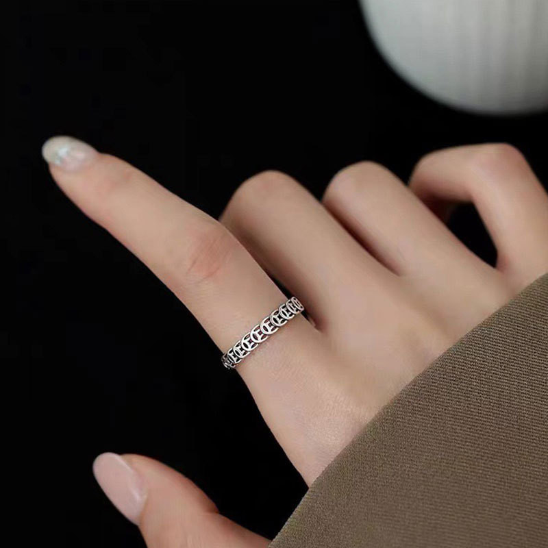 S999 Pure Silver Vintage Lucky Simple Open Ring