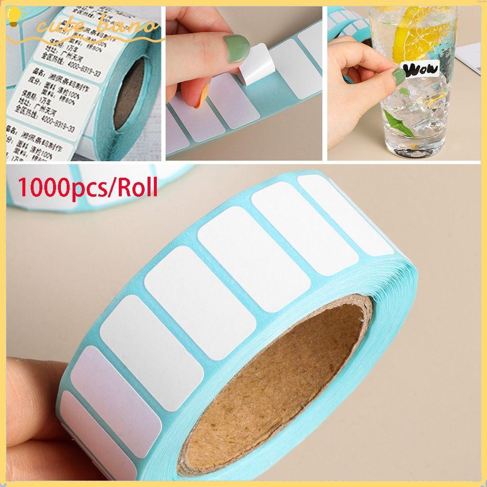 บาโน 1000ชิ้น/ม้วนความร้อนสติกเกอร์แท็กเปล่าพิมพ์ซัพพลายสะดวกแพคเกจป้าย