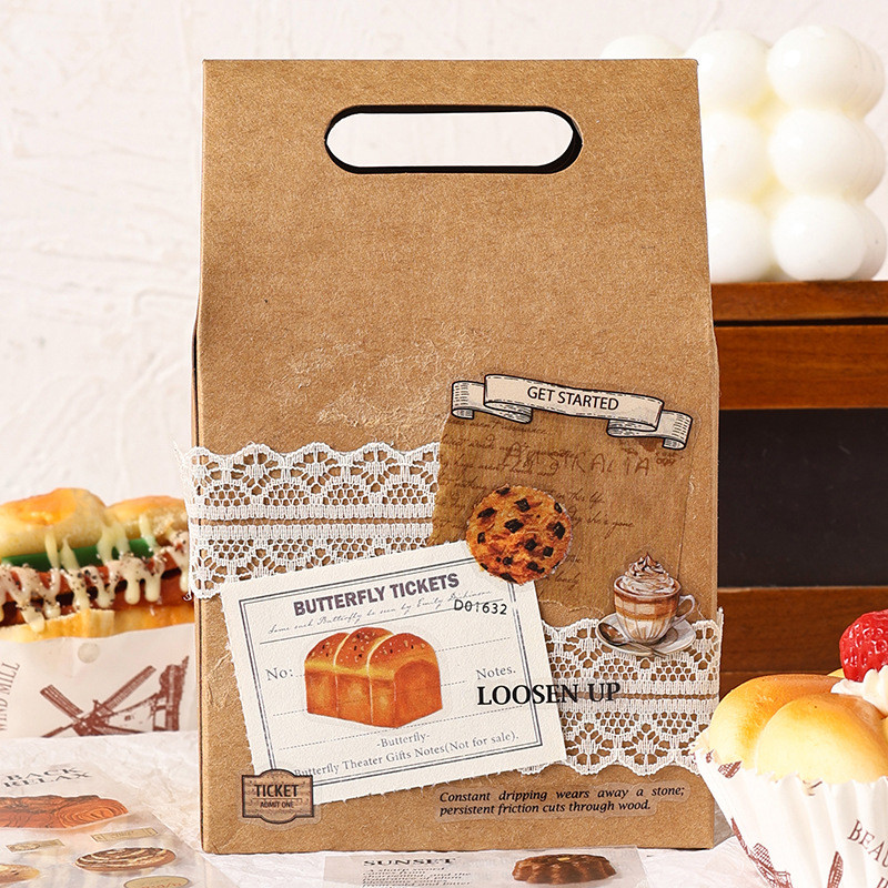 3 แผ่นเบเกอรี่รูปแบบ Delicacies PET สติกเกอร์ตกแต่ง DIY วัสดุสติกเกอร์ - รูปที่ 5