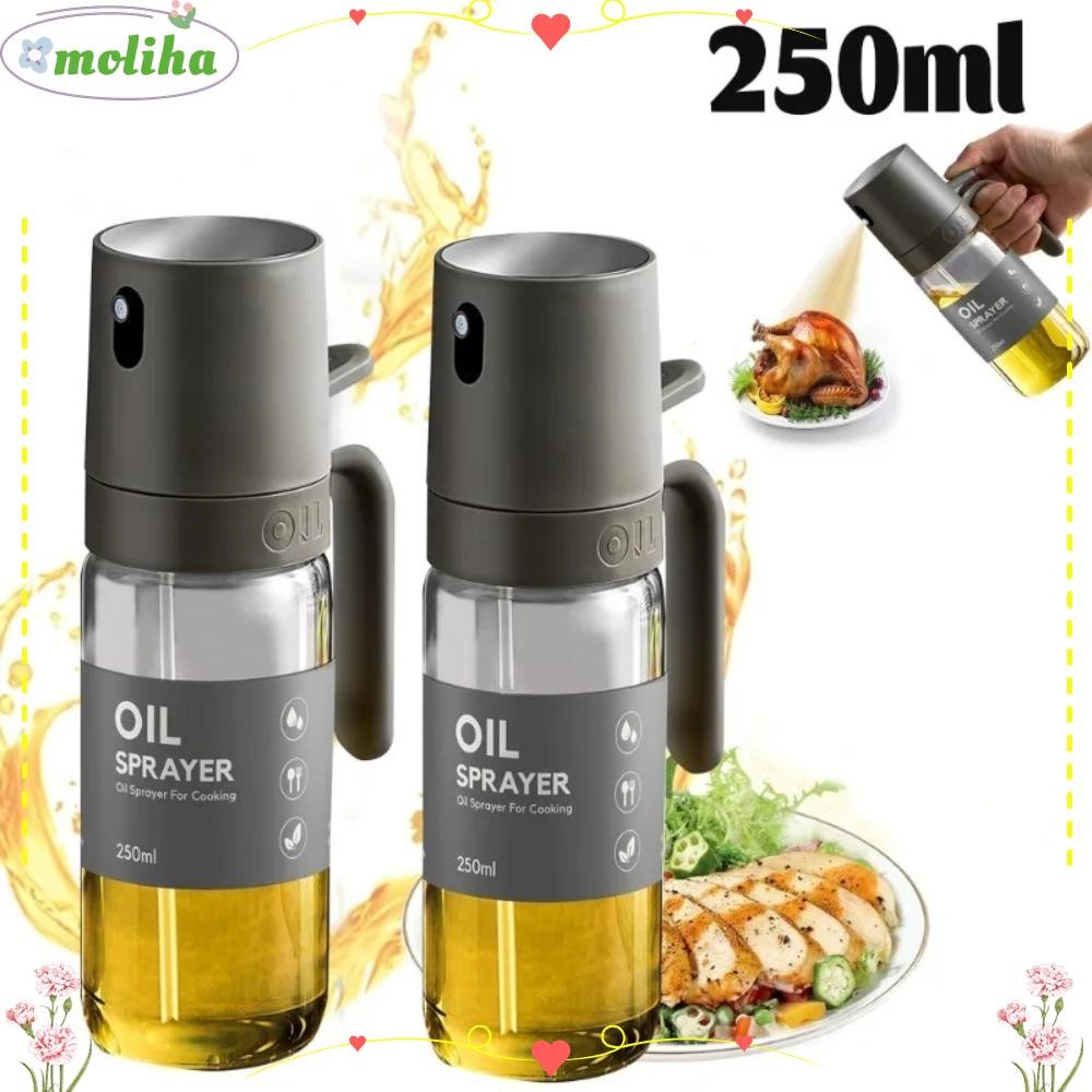 ขวดควบคุมน้ํามันในครัว โมลิฮา, ขวดสเปรย์น้ํามันความจุขนาดใหญ่แก้ว, ทนทาน 250มล ครัวเรือน ทําให้เป็นละออง สถานะ น้ํามัน เครื่องพ่นสารเคมี นาย สําหรับสลัดหม้อทอดอากาศ